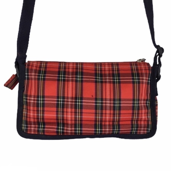 TOMMY HILFIGER Mini Purse Y2K Style Bag Plaid Tartan Mesh Sporty Classic Varsity - Picture 4 of 16